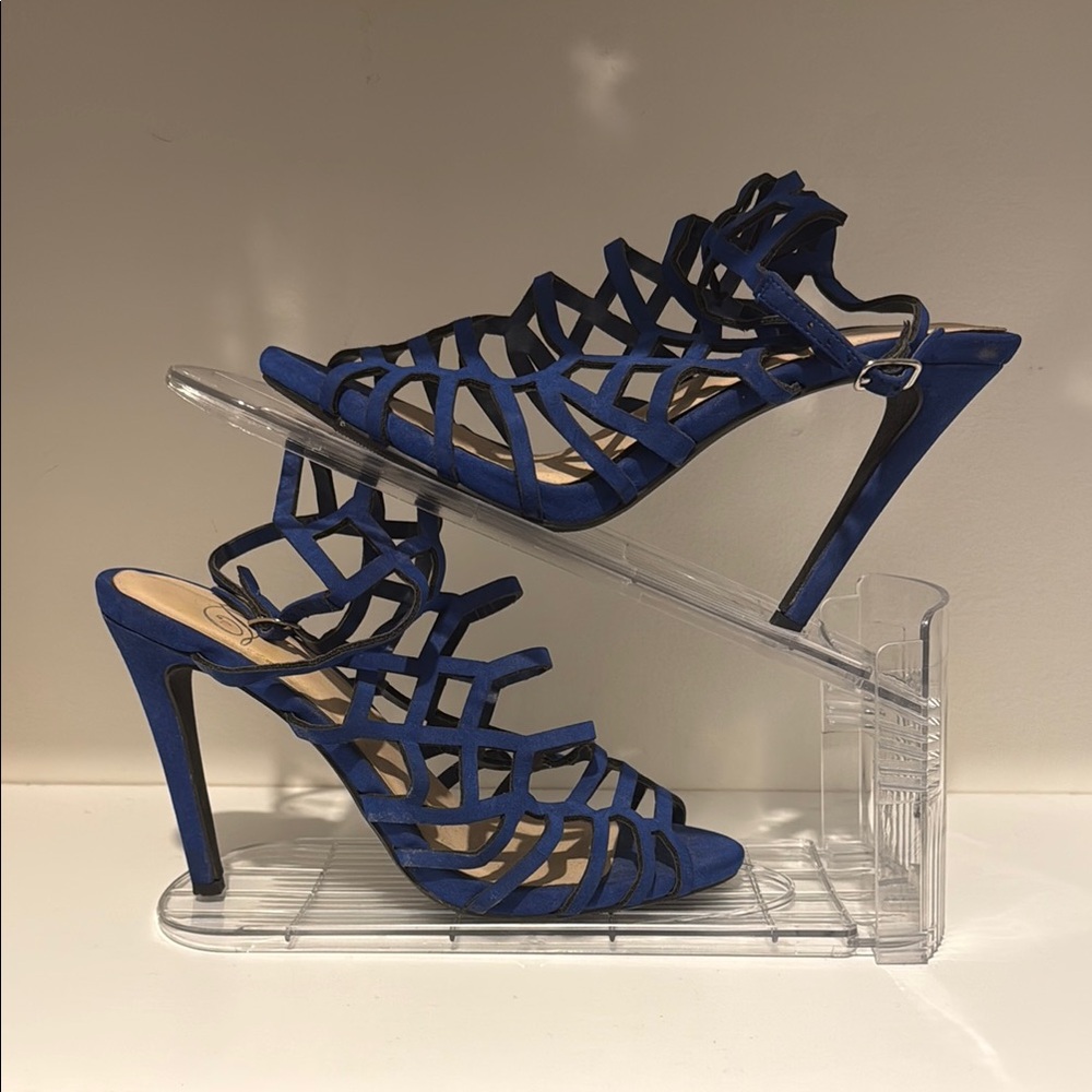 Elegant Blue Strappy Heels